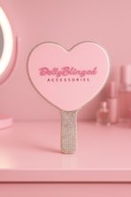 Load image into Gallery viewer, Dollzblinged Heart Mirror - Pink Blinged Edition
