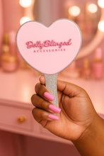 Load image into Gallery viewer, Dollzblinged Heart Mirror - Pink Blinged Edition
